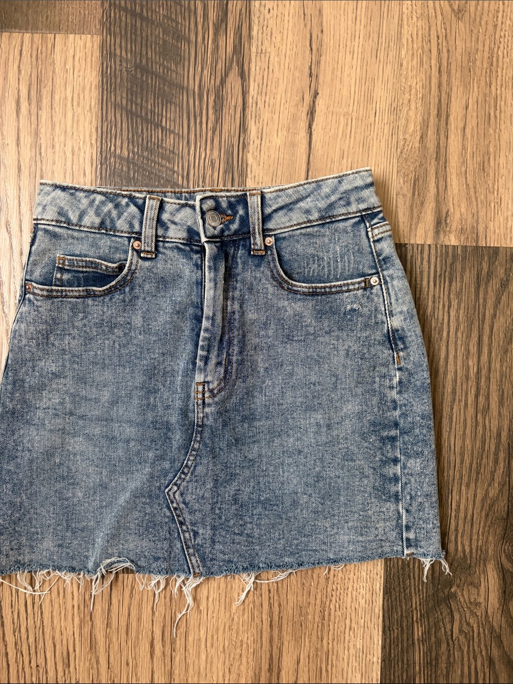 wild fable Light Blue Distressed Denim Mini Skirt